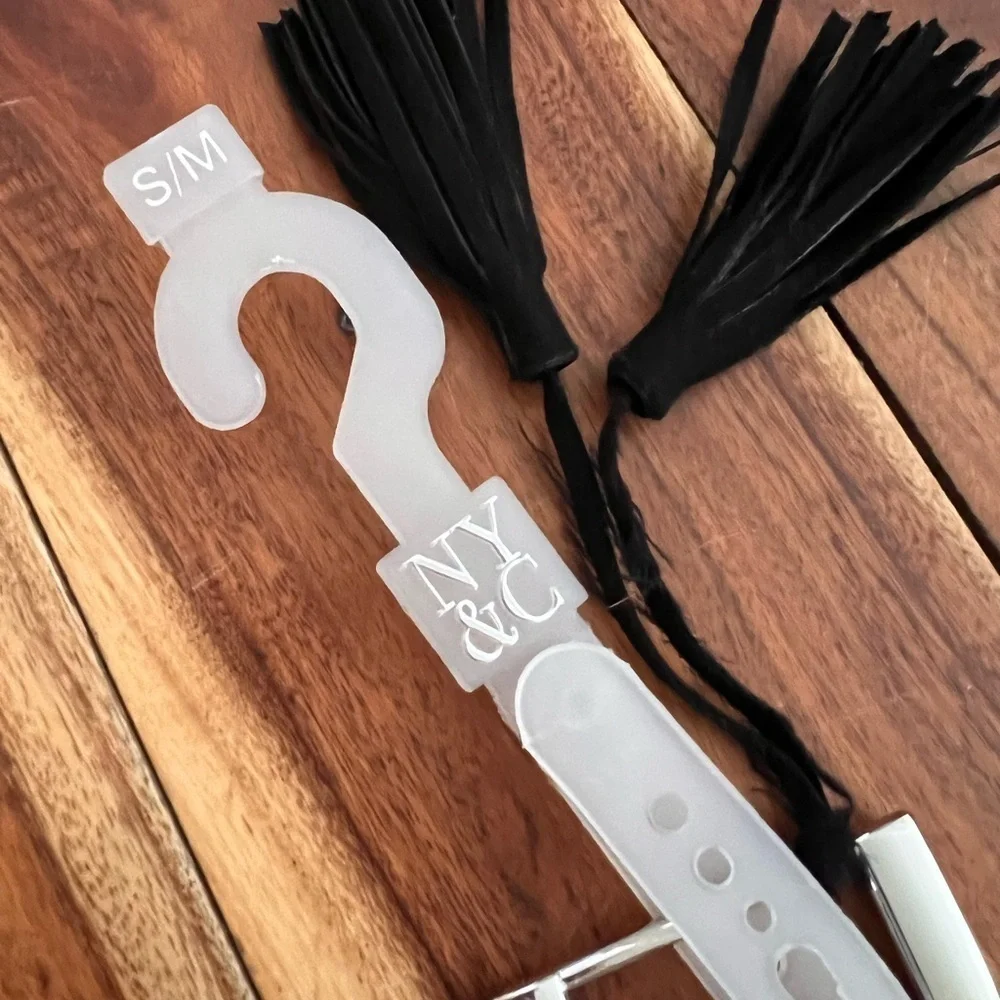 NWT Wide Suede Black Belt w/ Tassels New York & Company